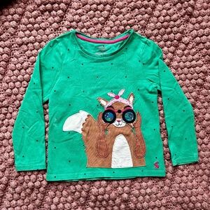 Joules Green Applique Tee Size 4